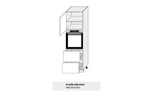 Vysoká skříň  kuchyně Quantum D14RU/ 2M - 356 pro vestavnou troubu  