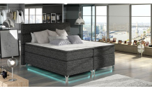 Postel boxspring AMADEO+LED 140x200 Berlin 02