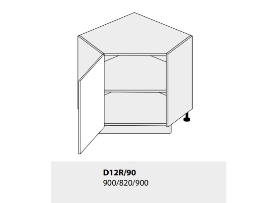 Dolní skříňka kuchyně Quantum D12R 90 rohová  