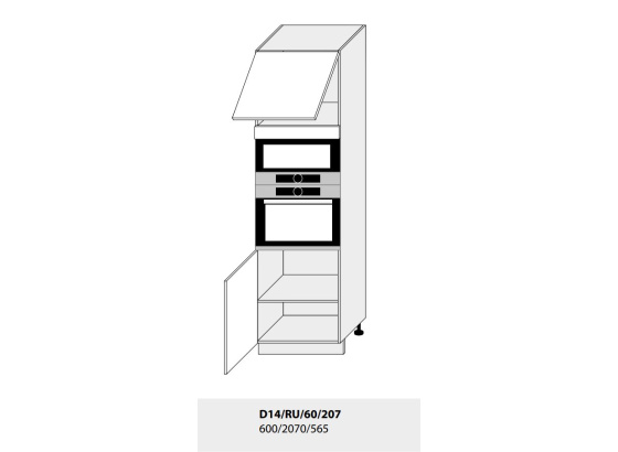 Vysoká skříňka kuchyně Quantum D14RU 60 207 na vestavnou troubu a mikrovlnku 