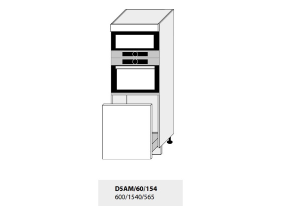 Vyšší skříňka kuchyně Quantum D5AM 60 154 pro vestavnou troubu a mikrovlnku