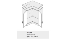 Dolní skříňka kuchyně Quantum D12 90 rohová  